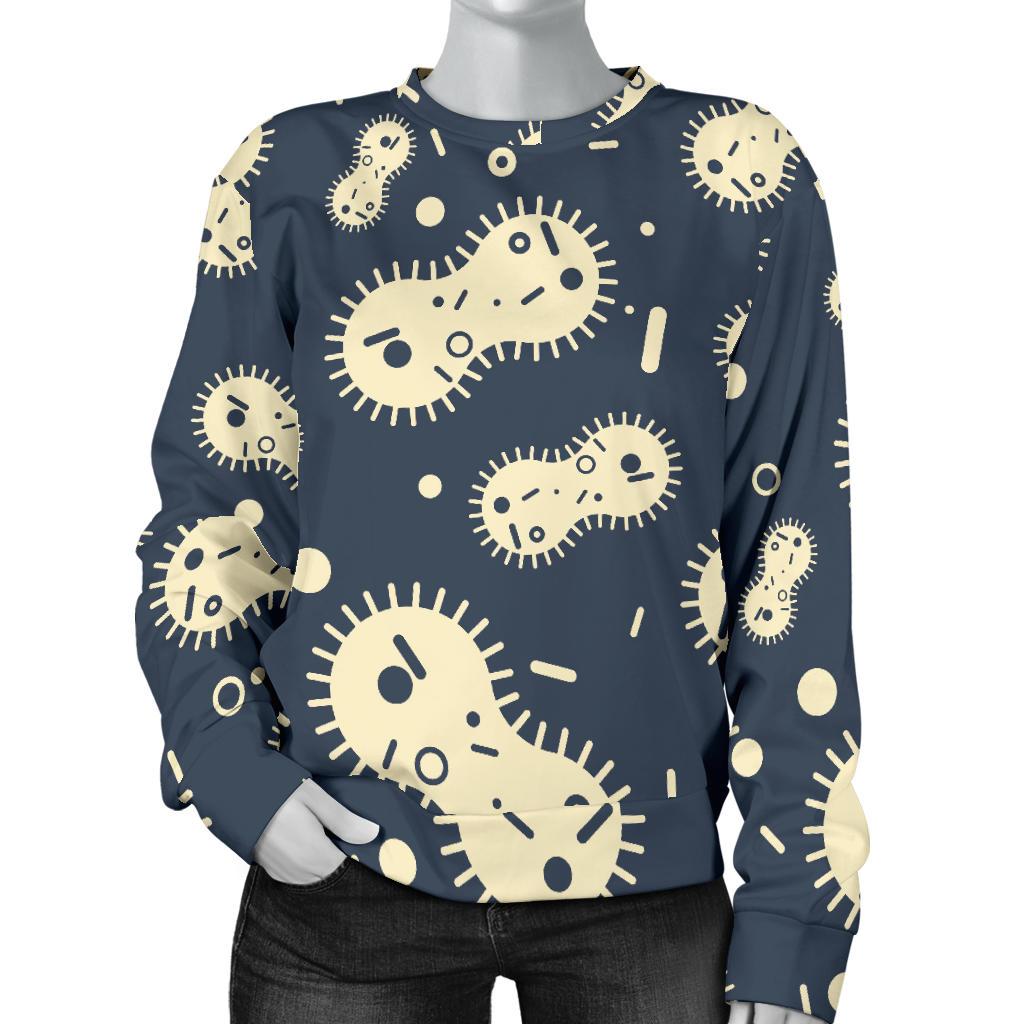 Virus Bacteria Print Pattern Women's Sweatshirt-grizzshop