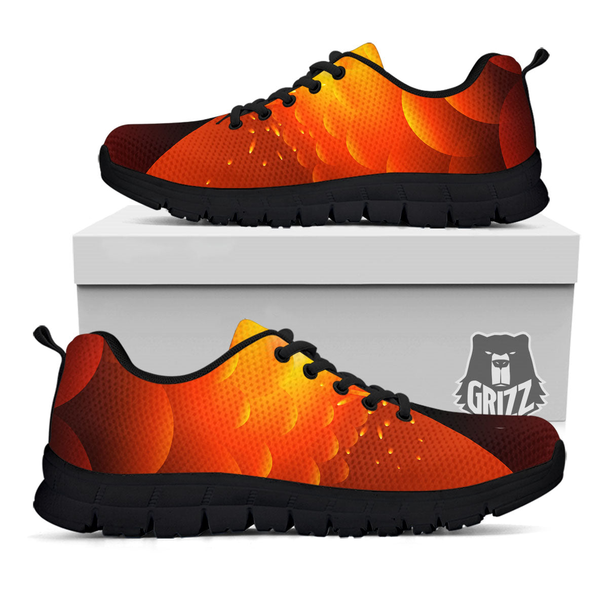 Volcano Erupt Print Black Sneaker-grizzshop