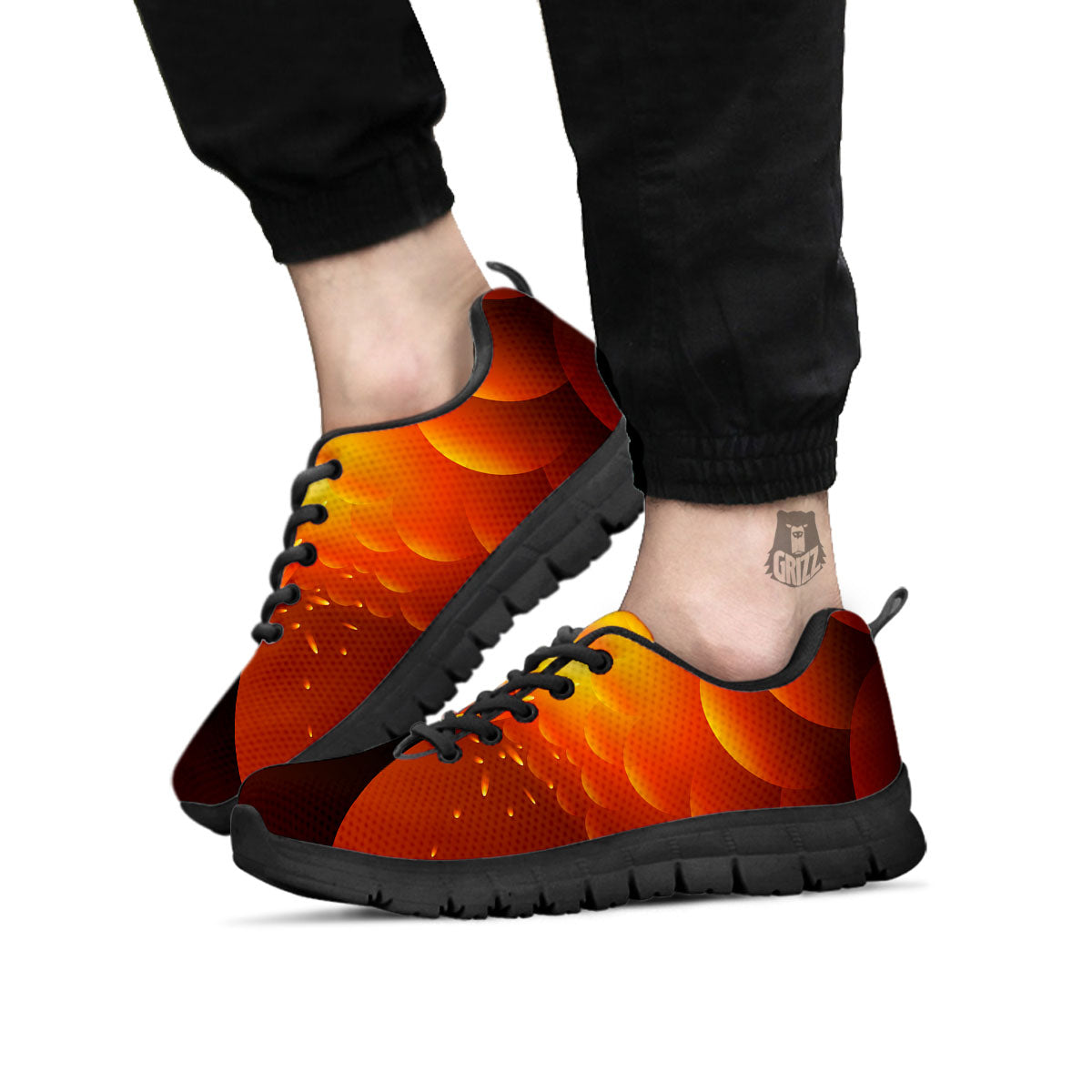Volcano Erupt Print Black Sneaker-grizzshop