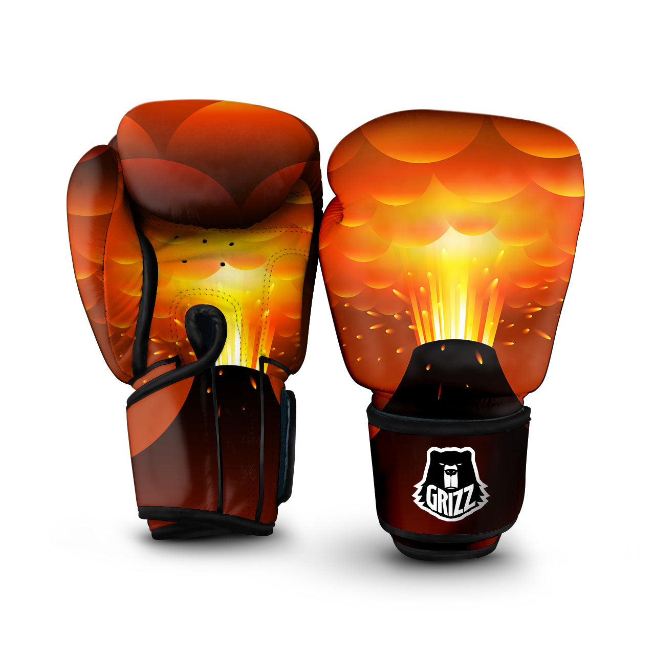 Volcano Erupt Print Boxing Gloves-grizzshop
