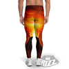 Volcano Erupt Print Men's Leggings-grizzshop