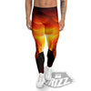 Volcano Erupt Print Men's Leggings-grizzshop