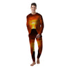 Volcano Erupt Print Men's Pajamas-grizzshop