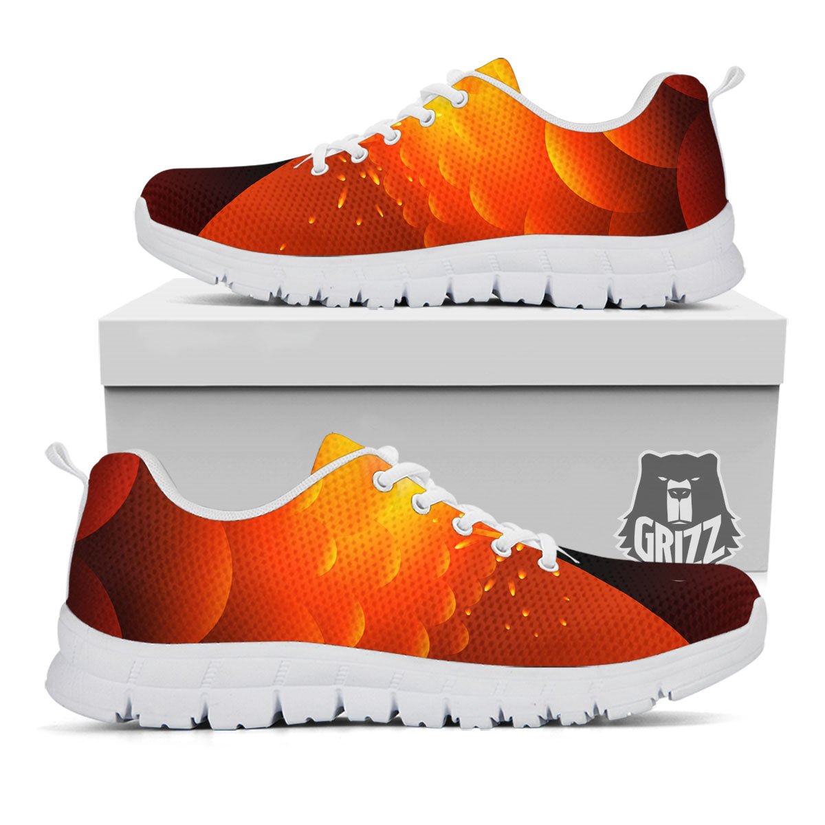 Volcano Erupt Print White Sneaker-grizzshop