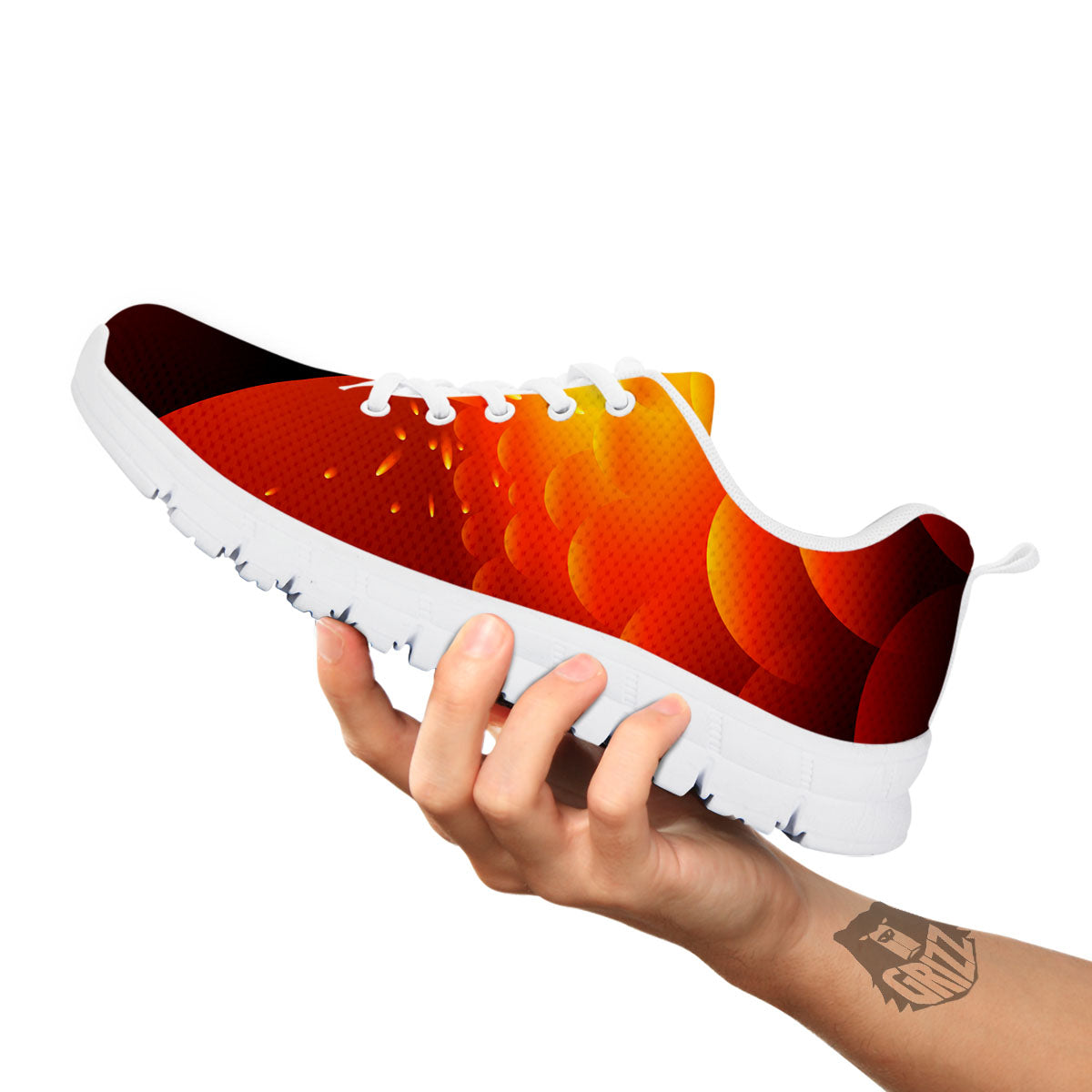 Volcano Erupt Print White Sneaker-grizzshop