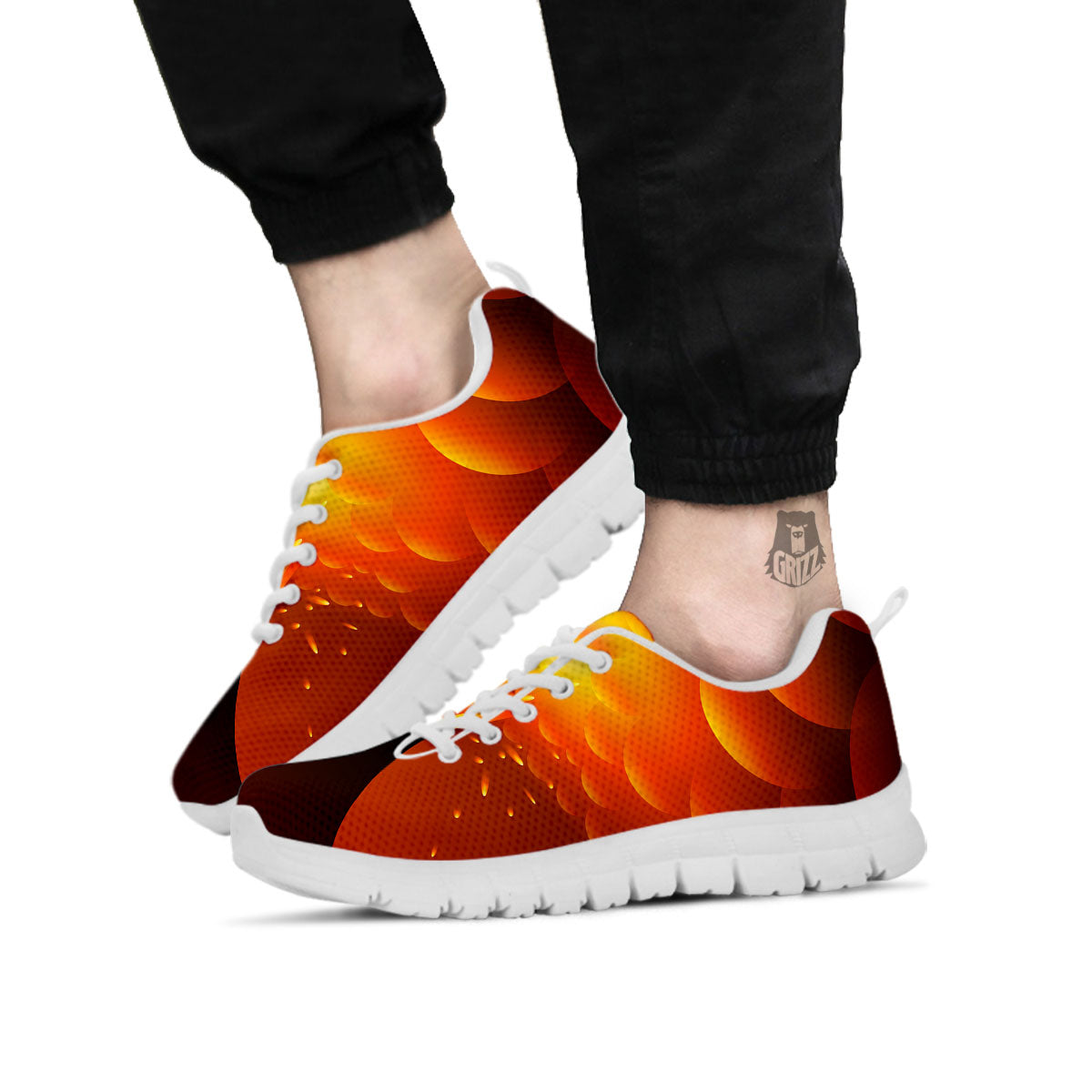 Volcano Erupt Print White Sneaker-grizzshop