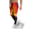 Volcano On Fire Print Men's Leggings-grizzshop