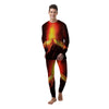 Volcano On Fire Print Men's Pajamas-grizzshop