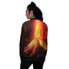 Volcano On Fire Print Women's Bomber Jacket-grizzshop