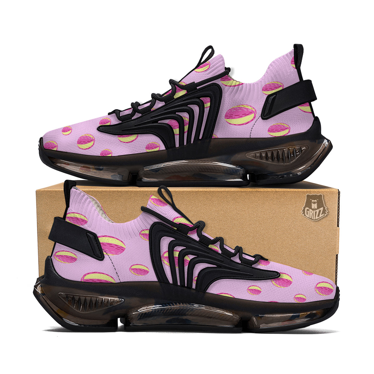 Volleyball Pastel Print Pattern Black Gym Shoes-grizzshop