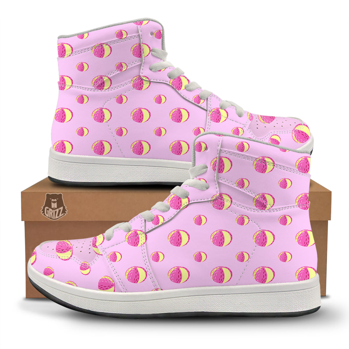 Volleyball Pastel Print Pattern High Top Sneakers-grizzshop