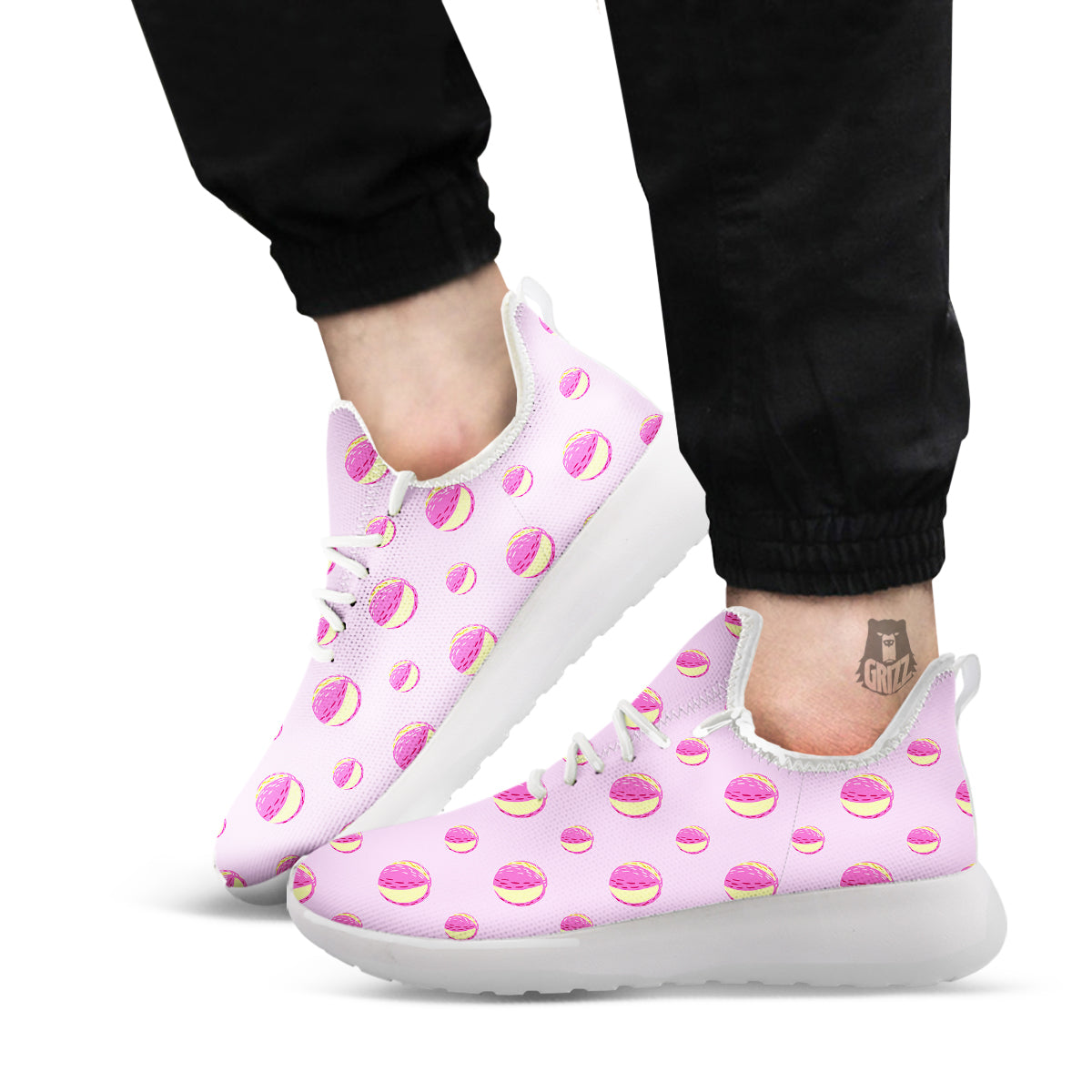 Volleyball Pastel Print Pattern White Athletic Shoes-grizzshop
