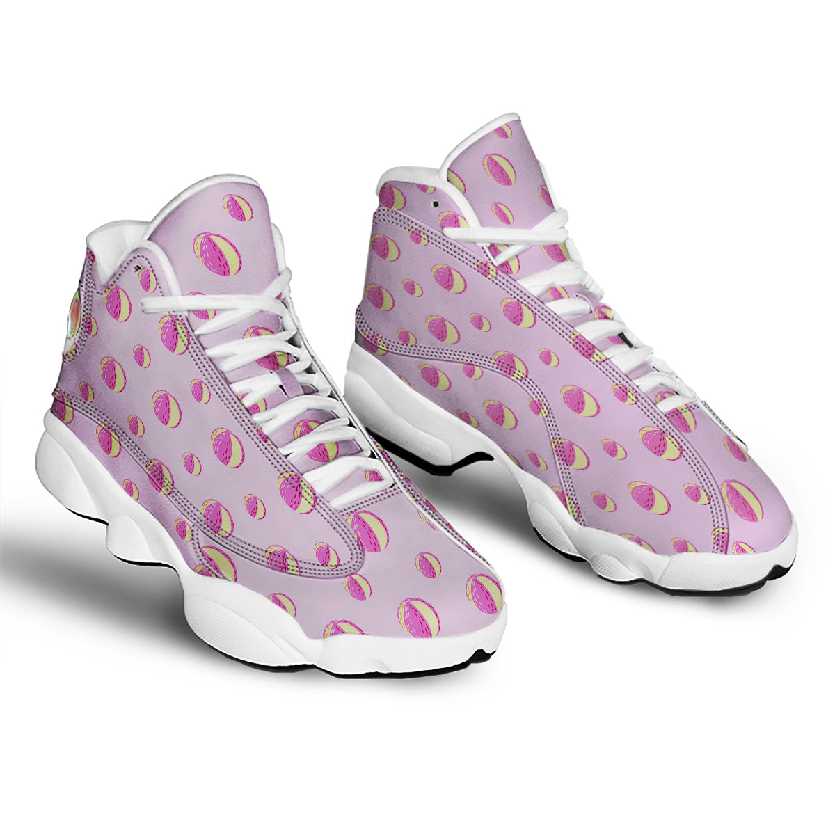 Volleyball Pastel Print Pattern White Basketball Shoes-grizzshop