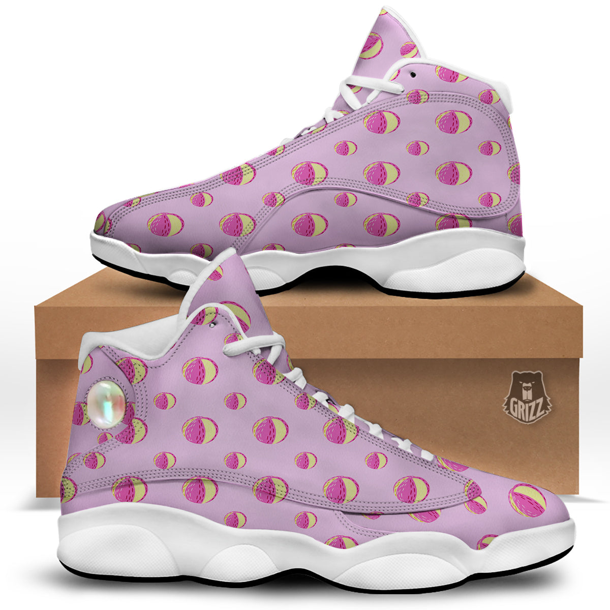 Volleyball Pastel Print Pattern White Basketball Shoes-grizzshop