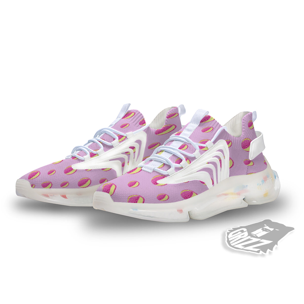 Volleyball Pastel Print Pattern White Gym Shoes-grizzshop