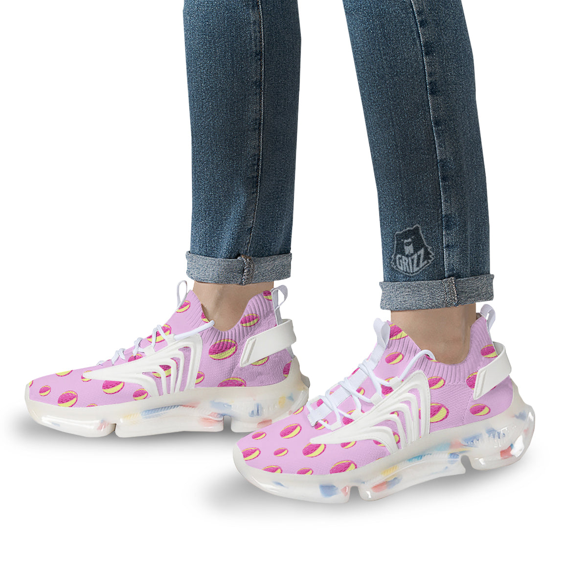 Volleyball Pastel Print Pattern White Gym Shoes-grizzshop