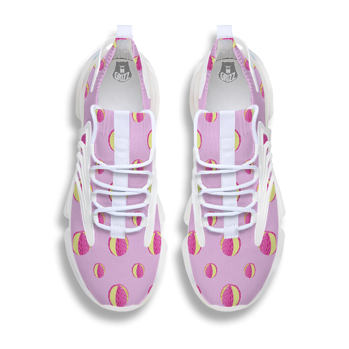 Volleyball Pastel Print Pattern White Gym Shoes-grizzshop