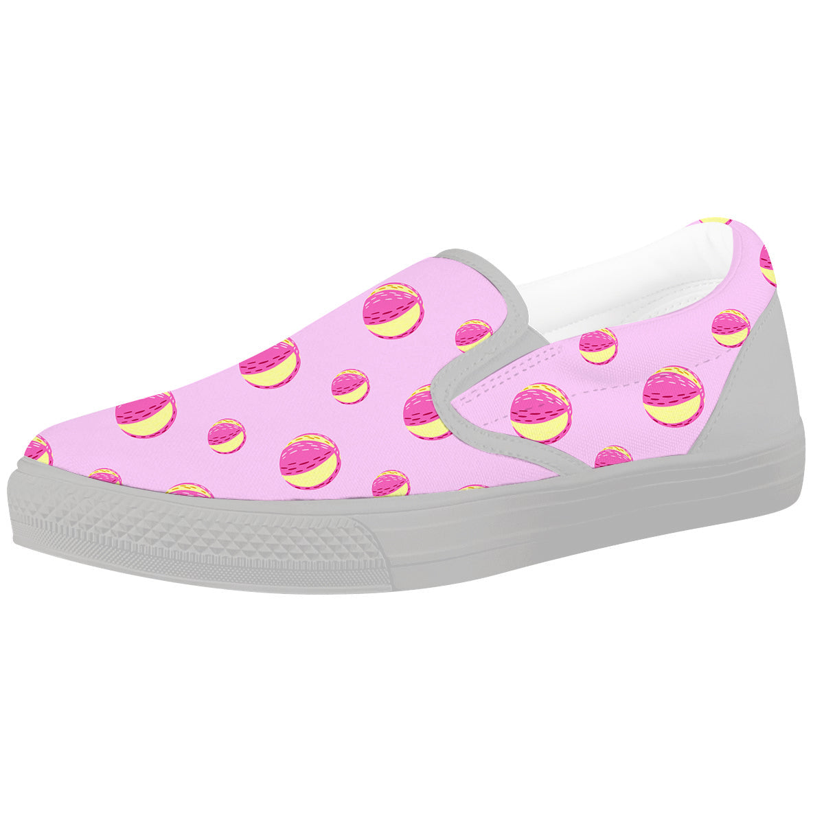 Volleyball Pastel Print Pattern White Slip On Shoes-grizzshop