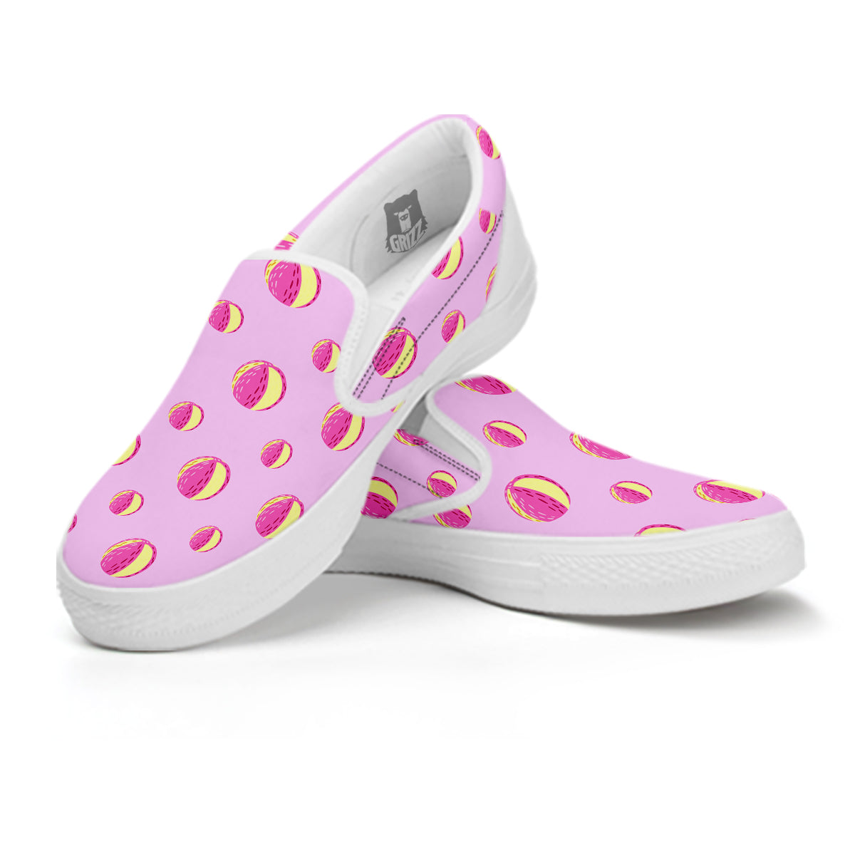 Volleyball Pastel Print Pattern White Slip On Shoes-grizzshop