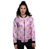 Volleyball Pastel Print Pattern Women's Bomber Jacket-grizzshop