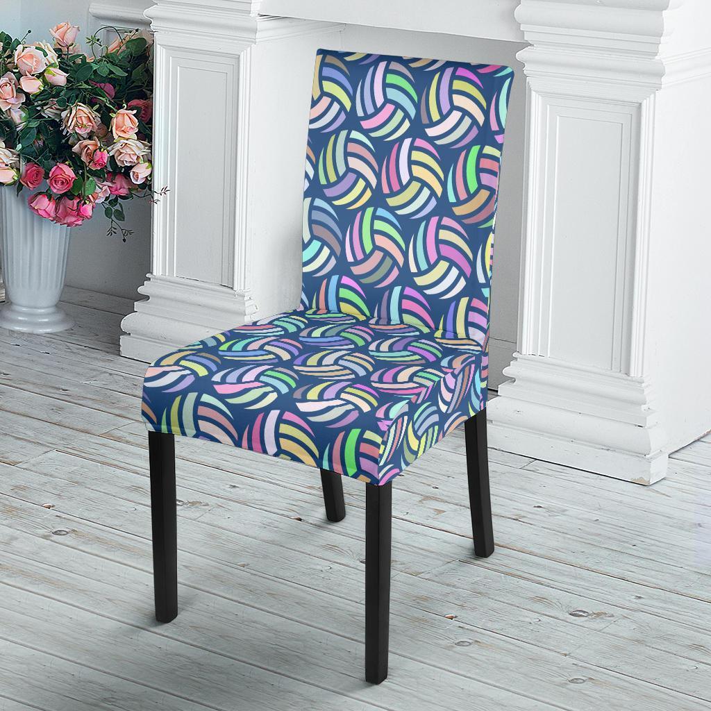 Volleyball Pattern Print Chair Cover-grizzshop