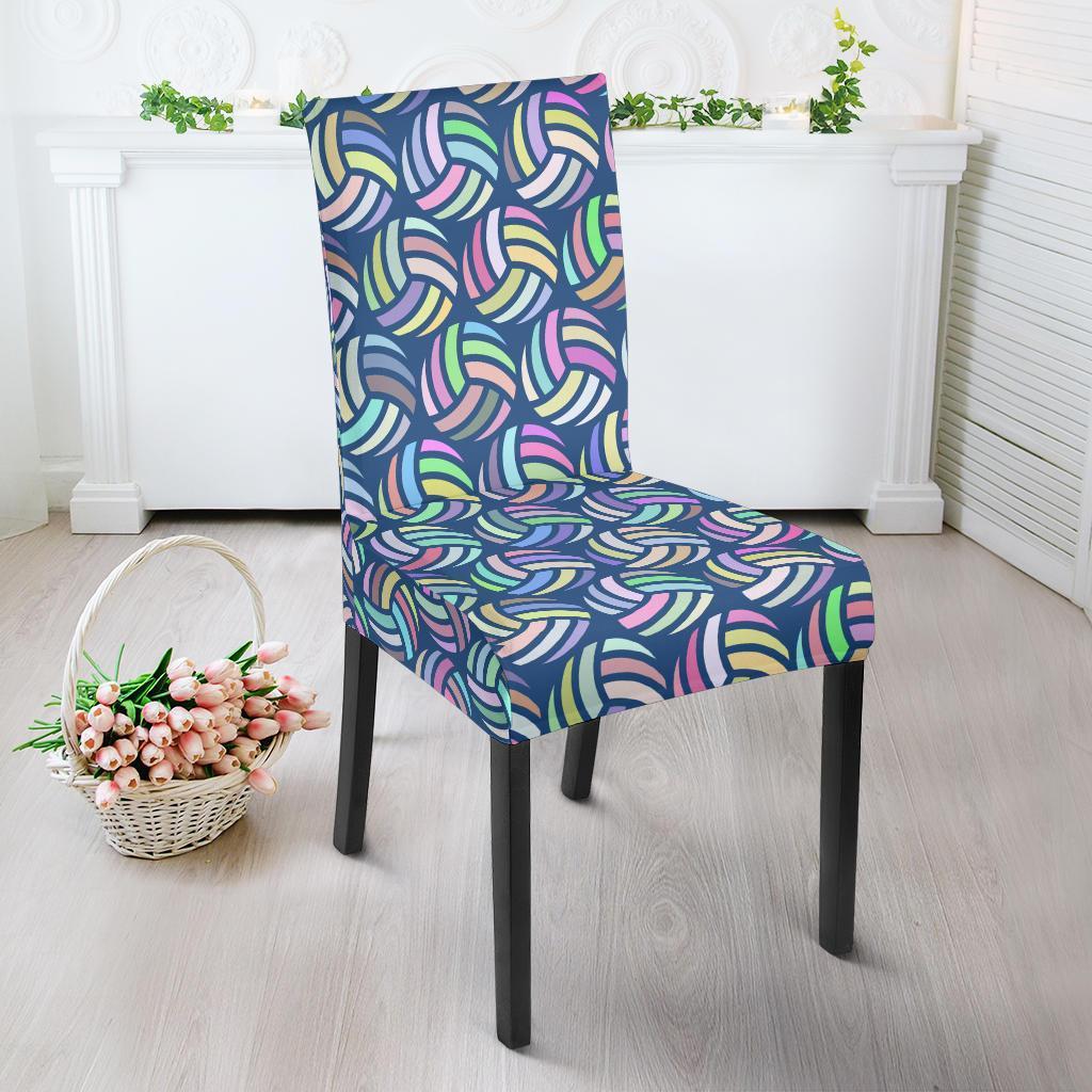 Volleyball Pattern Print Chair Cover-grizzshop