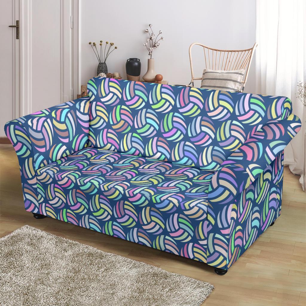 Volleyball Pattern Print Loveseat Cover-grizzshop