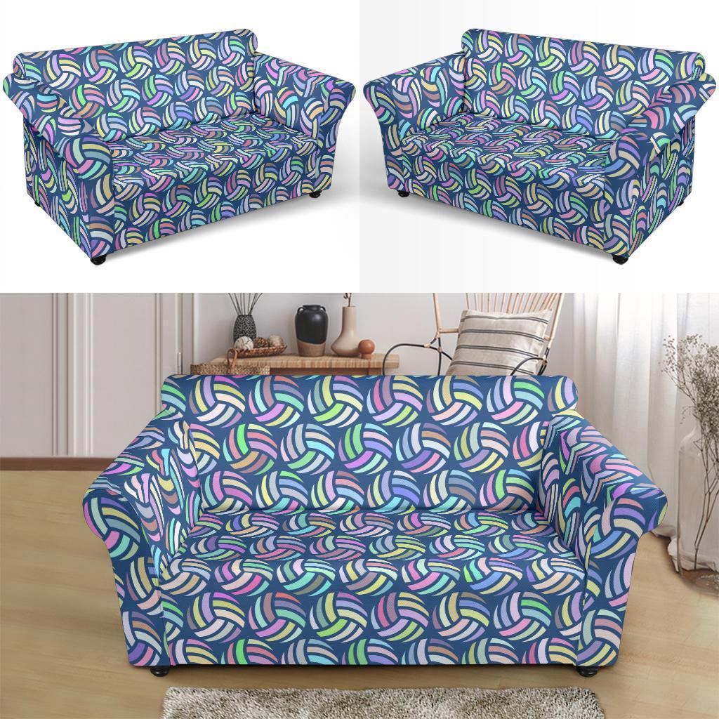 Volleyball Pattern Print Loveseat Cover-grizzshop