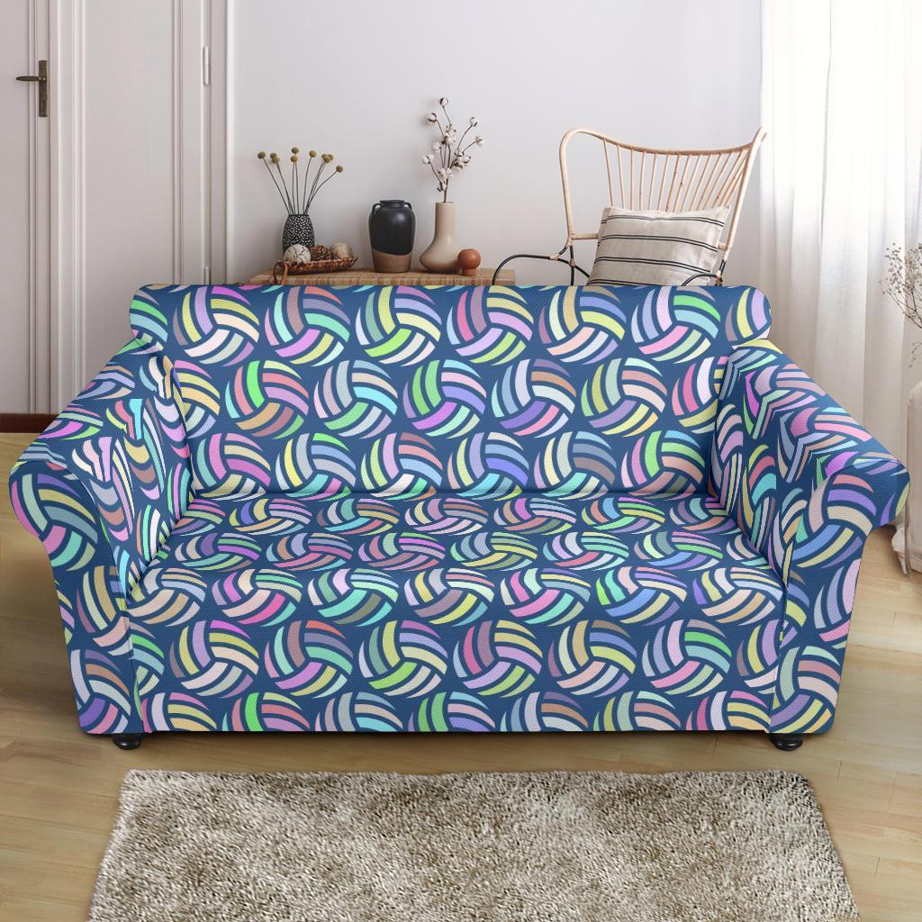 Volleyball Pattern Print Loveseat Cover-grizzshop