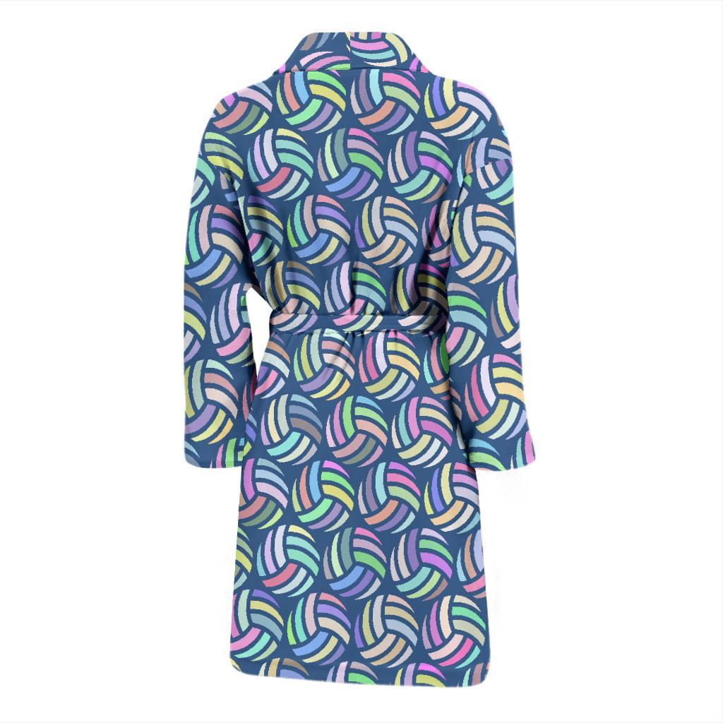 Volleyball Pattern Print Men Long Robe-grizzshop