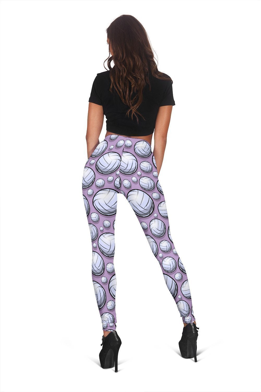 Volleyball Pattern Print Women Leggings-grizzshop