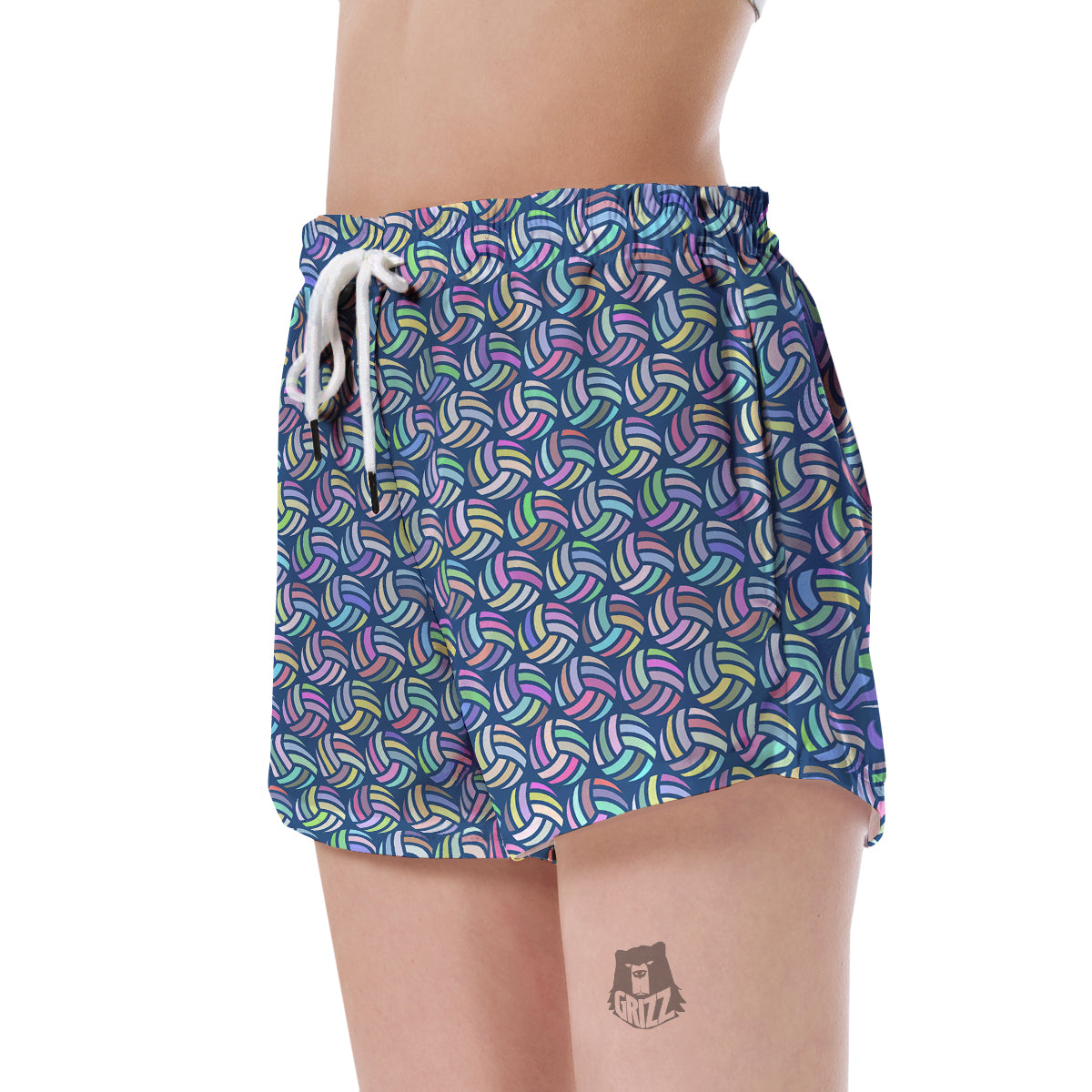 Volleyball Pattern Print Women's Shorts-grizzshop
