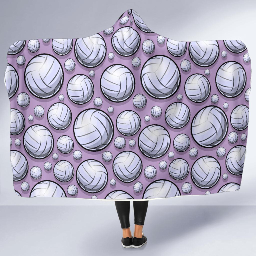 Volleyball Print Pattern Hooded Blanket-grizzshop