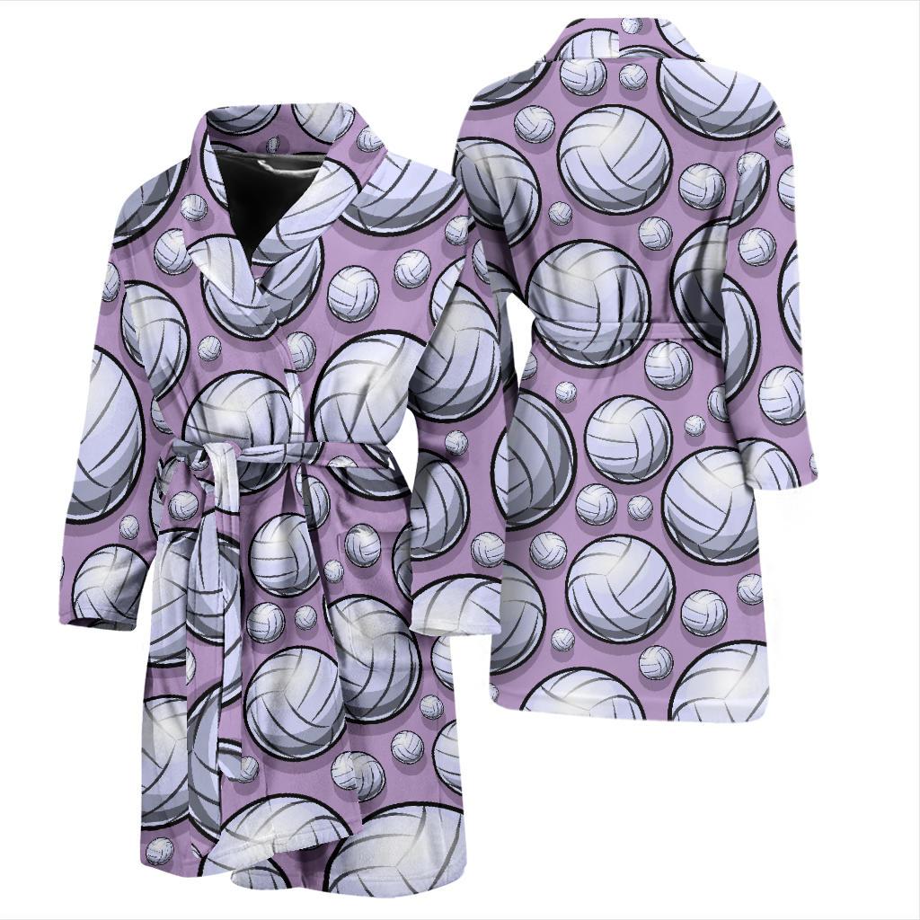Volleyball Print Pattern Men Long Robe-grizzshop