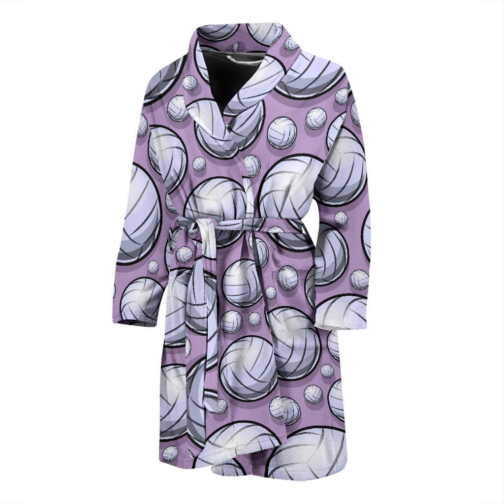 Volleyball Print Pattern Men Long Robe-grizzshop