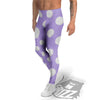 Volleyball White And Purple Print Pattern Men's Leggings-grizzshop