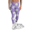 Volleyball White And Purple Print Pattern Men's Leggings-grizzshop