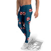 Volleyball White And Red Print Pattern Men's Leggings-grizzshop