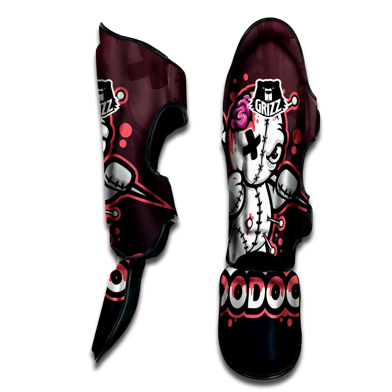 Voodoo Doll Cartoon Print Muay Thai Shin Guards-grizzshop