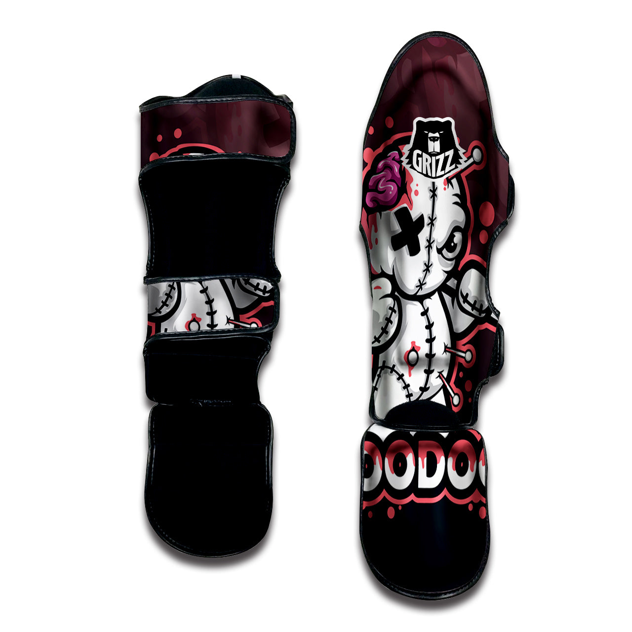 Voodoo Doll Cartoon Print Muay Thai Shin Guards-grizzshop