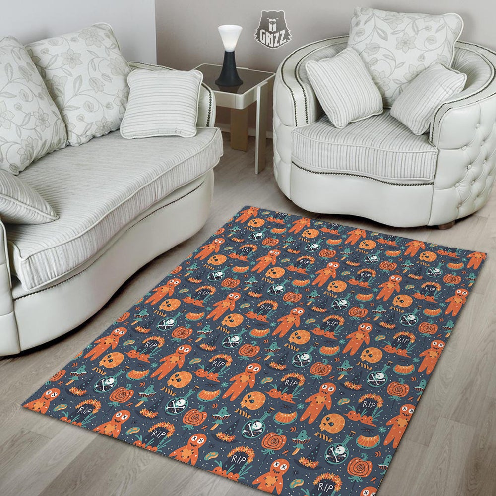 Voodoo Doll Halloween Print Pattern Floor Mat-grizzshop