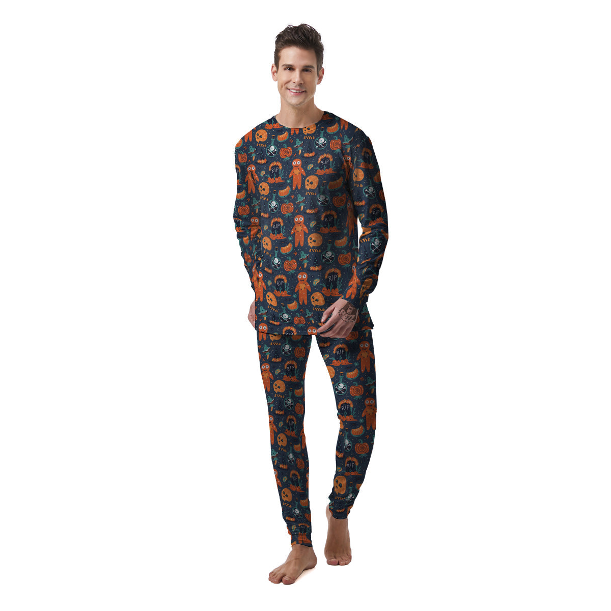 Voodoo Doll Halloween Print Pattern Men's Pajamas-grizzshop