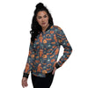 Voodoo Doll Halloween Print Pattern Women's Bomber Jacket-grizzshop