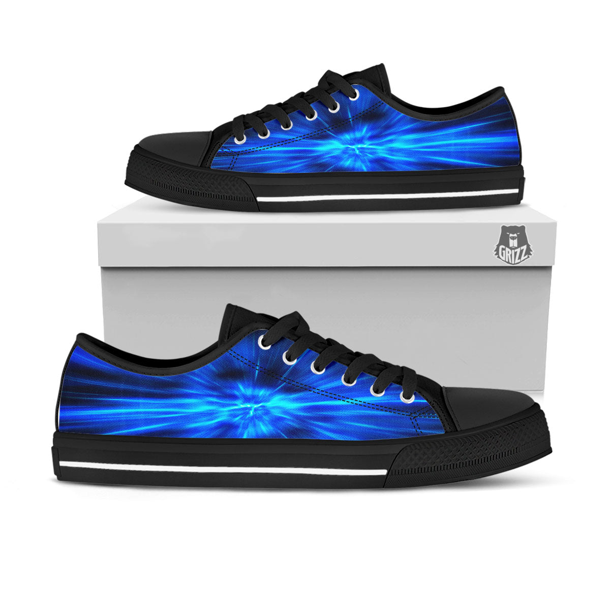 Vortex Lightspeed Print Black Low Top Shoes-grizzshop