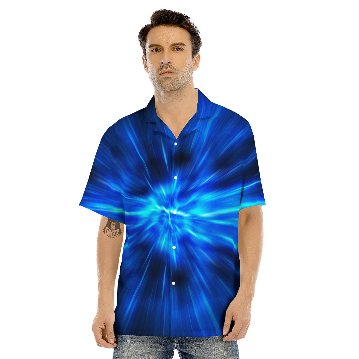 Vortex Lightspeed Print Men's Hawaiian Shirt-grizzshop
