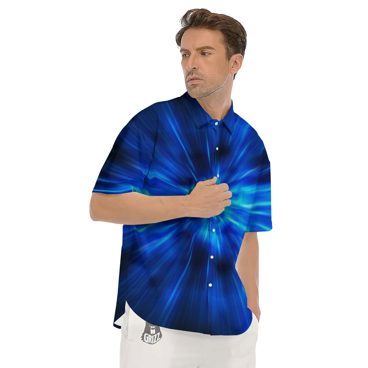 Vortex Lightspeed Print Men's Short Sleeve Shirts-grizzshop