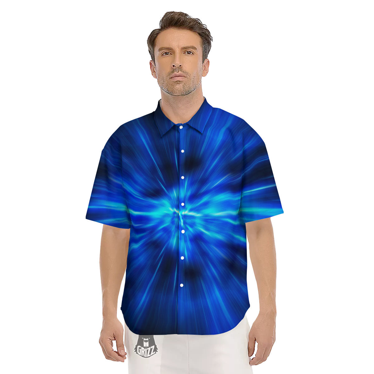 Vortex Lightspeed Print Men's Short Sleeve Shirts-grizzshop