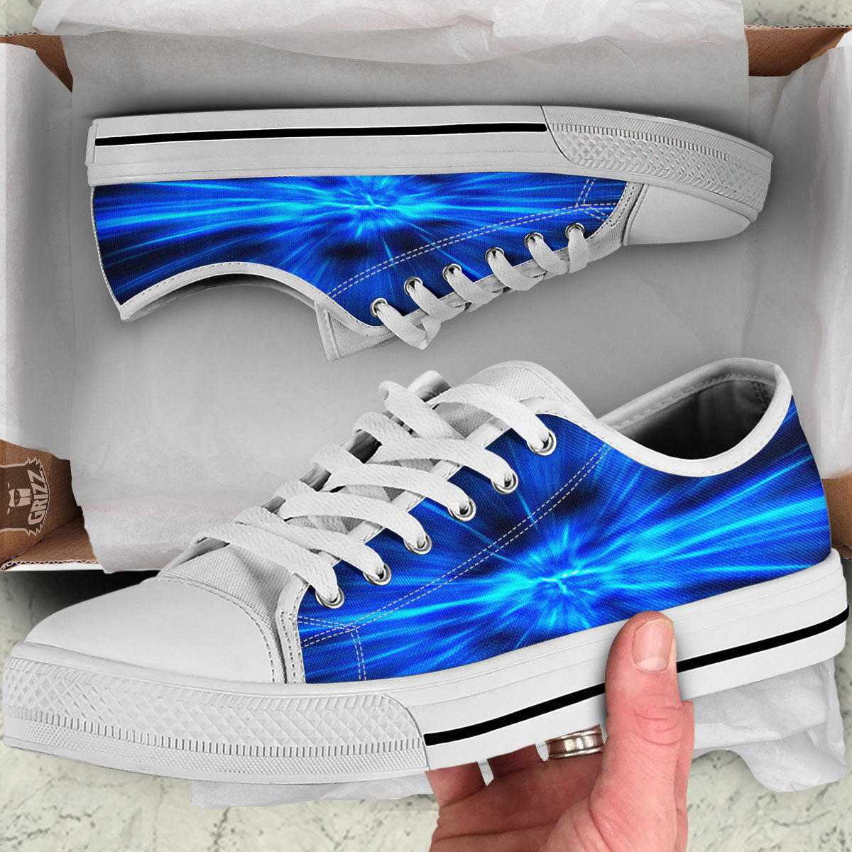 Vortex Lightspeed Print White Low Top Shoes-grizzshop