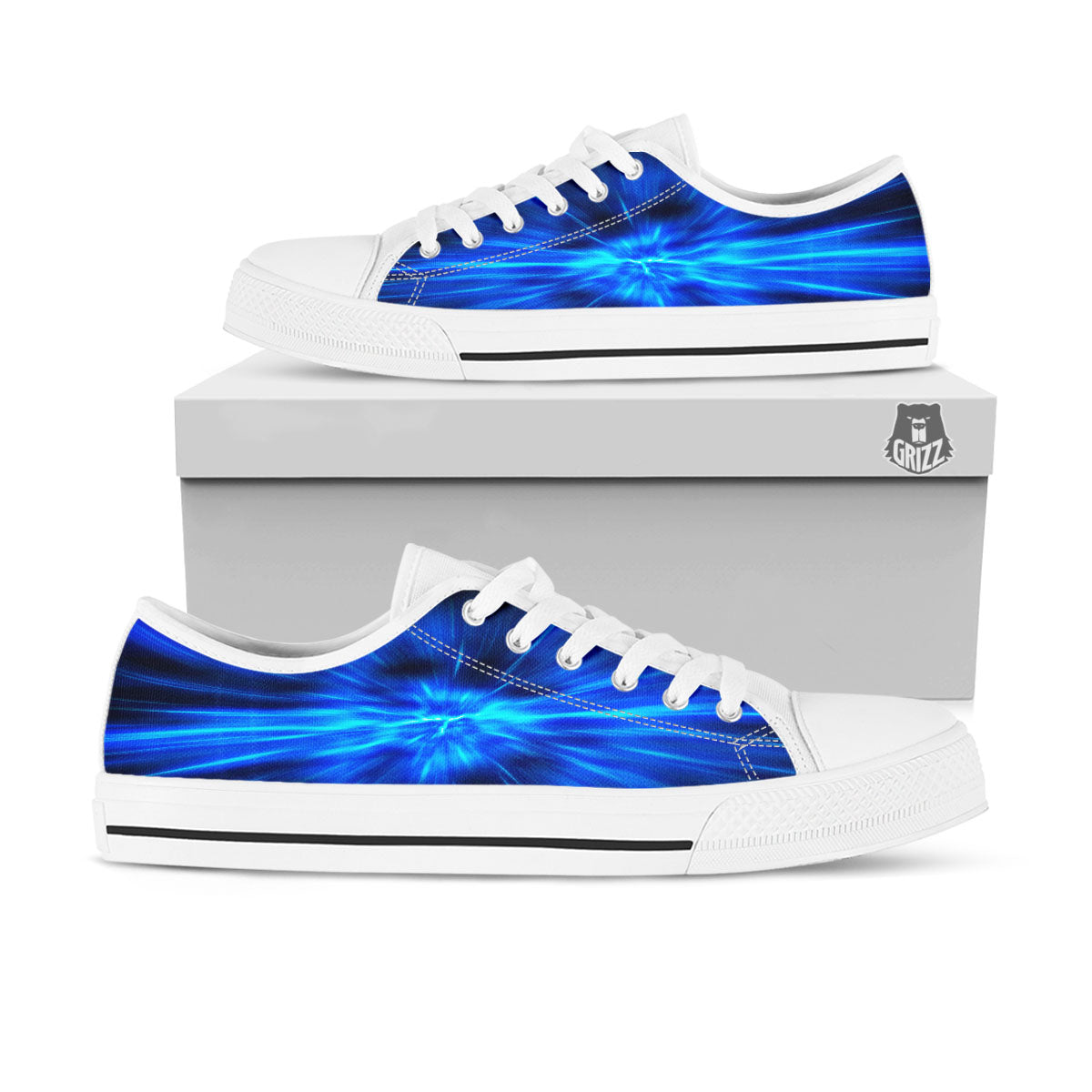 Vortex Lightspeed Print White Low Top Shoes-grizzshop