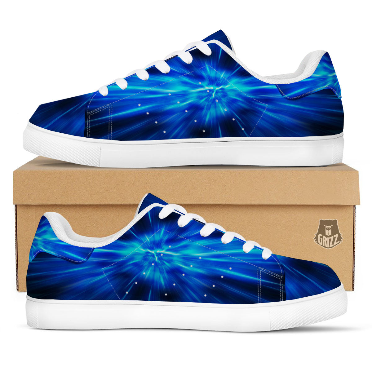 Vortex Lightspeed Print White Low Top Sneakers-grizzshop